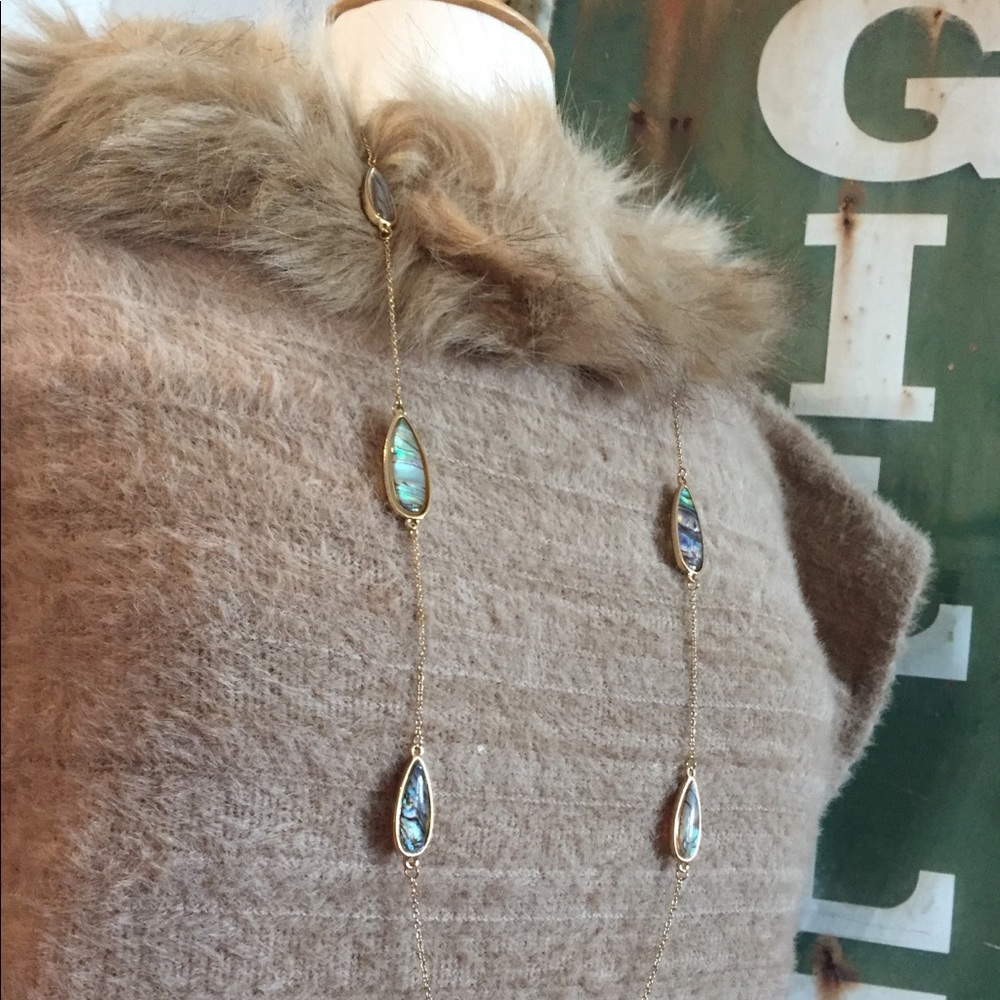 🍁Stunning🍁 Gold Necklace with Abalone Shell Look